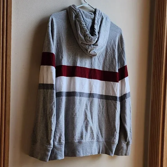 American Eagle Outfitters Striped Hooded Pullover Sweatshirt Size Large - Picture 9 of 13